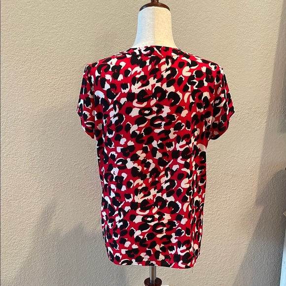 Red and Black Patterned Women's Top by CALVIN KLEIN Sz Med - Picture 4 of 6